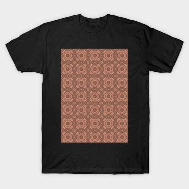 Orange and Brown Square PAttern T-Shirt by erichristy